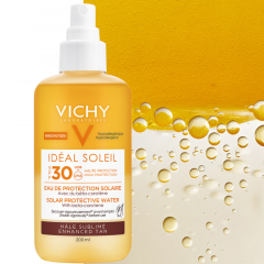Vichy Ideal Soleil Solar Protective Water Enhanced Tan Spray SPF30 200ml - Για λαμπερό μαύρισμα προσώπου & σώματος