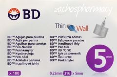 BD Micro Fine Thin Wall Pen Needles 5mm (0,25mm X 5mm) 31G 100pieces - Βελονάκια Για Πένα Ινσουλίνης