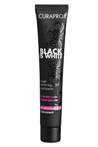 Curaprox Black Is White whitening fluoride toothpaste 90ml - Οδοντόκρεμα λεύκανσης που αποκαθιστά τον αποχρωματισμό των δοντιών 