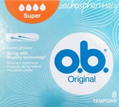O.B. (OB) Original Super Tampons 8tampons - Ταμπον Περιόδου Για Υψηλή Ροή