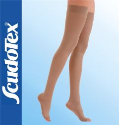 Scudotex Thigh High K1 Microfiber Open Toe (441 Beige) Grad.Comp. 20-30mmHg 1pair - Θεραπευτικές Κάλτσες Ριζομηρίου Αν.Δάχτυλα