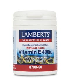 Lamberts Vitamin E 400iu Natural form 60caps - παρέχει 400iu φυσικής προελεύσεως Βιταμίνη Ε