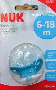 Nuk Fashion Orthodontic Soother 6-18m Silicone Blue 1piece - Ορθοδοντική Πιπίλα Σιλικόνης