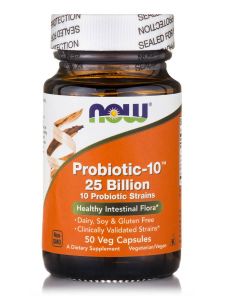 Now Probiotic-10 25 Billion 50veg.caps - φυσική αποκατάσταση του πεπτικού συστήματος 