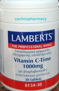 Lamberts Vitamin C-Time 1000mg 30tabs - βιταμινη C με βιοφλαβονοειδή