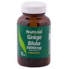 Health Aid Ginkgo Biloba 30caps - Τζίνγκο Μπιλόμπα 5000mg σε κάψουλες