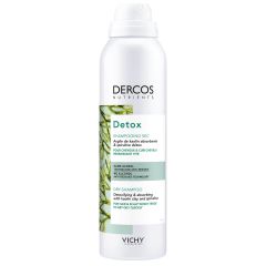 Vichy Dercos Detox Dry shampoo (No water needed) 150ml - Dry shampoo to refresh greasy hair and scalp between washes