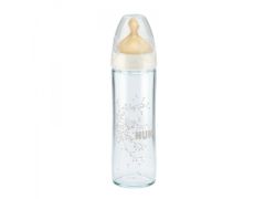 NUK New Classic Baby glass feeding bottle 240ml Latex - Glass Bottle With Latex Teat (0-6m)