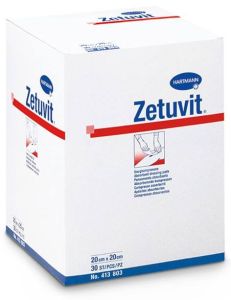 Hartmann Zetuvit gauzes 10cmx10cm (25gauzes) - Απορροφητικά επιθέματα γάζας φιλικά προς το τραύμα