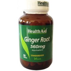 Health Aid Ginger Extract 560mg 60tabs - Τιτλοδοτημένο εκχύλισμα πιπερόριζας (τζιντζερ)