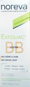 Noreva Exfoliac BB Light cream 30ml - Καλυπτική κρέμα φροντίδας για λιπαρά δέρματα με ατέλειες