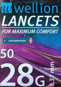 Wellion Lancets 28G (0,37mm) 50lancets - Σκαρφιστήρες για μέγιστη άνεση