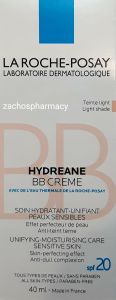 La Roche Posay Hydreane BB Creme Light shade 40ml - Unifying-moisturizing care for sensitive skin