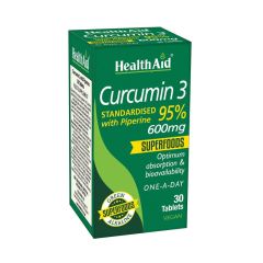 Health Aid Curcumin 3 600mg 30.veg.tbs - ισχυρό αντιοξειδωτικό, προστατεύει τα κύτταρα από βλάβες
