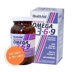 Health Aid Omega (Ωμέγα) 3-6-9 90caps - Απαραίτητα λιπαρά οξέα για τη μνήμη και την καρδιά