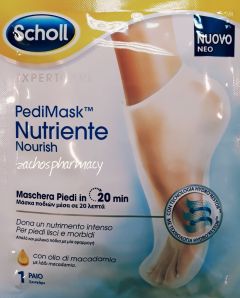 Scholl Pedimask Nutrient nourish with macadamia 1pair - Μάσκα ποδιών με έλαιο μακανταμια