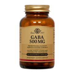 Solgar Gaba (γ-aminobutyric acid) 500mg 50v.caps - Δρα καταπραϋντικά στο κεντρικό νευρικό σύστημα και στον εγκέφαλο