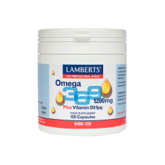 Lamberts Omega 3-6-9 1200mg with 5μg Vit.D3 120caps - παρέχει εξαιρετικά επίπεδα ωμέγα 3, 6 και 9 λιπαρών οξέων 