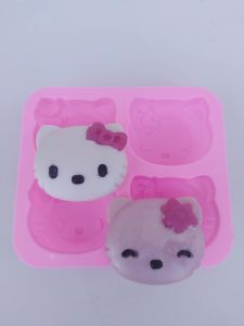 Hello Kitty Silicone Mold (SM235) 4places 1piece - Φόρμα σιλικόνης Hello Kitty 4θέσεων