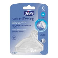 Chicco Natural Feeling Teat Silicone 0m+ (1piece) - Θηλή σιλικόνης Natural feeling