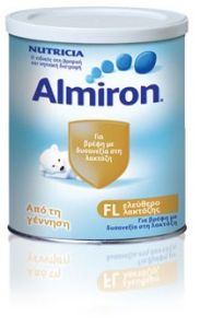 Nutricia Almiron FL (Free Lactose) powdered milk 400gr - Ειδικό γάλα για βρέφη από τη γέννηση με δυσανεξία στη λακτόζη