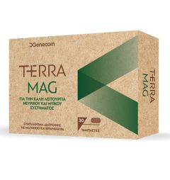 Genecom Terra Mag with B6 30.tbs - Συμπλήρωμα διατροφής με Μαγνήσιο και Bιταμίνη Β6