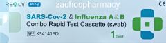 Realy Tech Combo Rapid Nasal Test cassette Sars-Cov-2 & Influenza A&B 1.test - Ενιαίο ρινικό τεστ για Covid-19 & για ιό γρίπης (Α&Β)