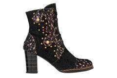 Laura Vita Anatomic Leather boots Carina Black 1pair - Δερμάτινα, μοντέρνα, comfort μποτάκια με ψηλό τακούνι