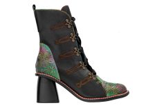 Laura Vita Anatomic Leather boots Janet Black 1pair - Δερμάτινα, μοντέρνα, comfort μποτάκια με ψηλό τακούνι