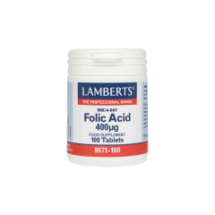 Lamberts Folic acid 400μg food supplement 100.tabs - αποτελεί μια σημαντική υδατοδιαλυτή βιταμίνη του συμπλέγματος Β