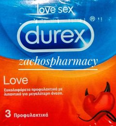 Durex Love condoms with lubricant 3pcs - Προφυλακτικά με λιπαντικό