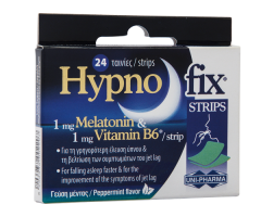 Uni-pharma Hypnofix Melatonin oral 24.strips - Συμπλήρωμα διατροφής σε μορφή ταινιών 