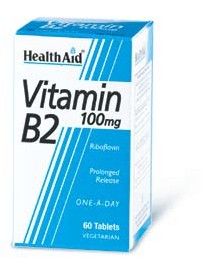 Health Aid Vitamin B2 100mg 60tabs - Ριβοφλαβίνη βιταμίνη Β2