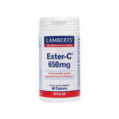 Lamberts Ester-C 650mg 90.tbs -  non-acidic form of vitamin C and hence gentle on the stomach