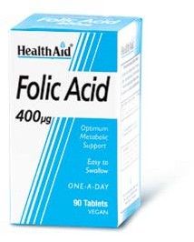 Health Aid Folic Acid 400μg 90v.tabs - Φυλλικό οξύ (φολικό οξύ)