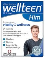 Vitabiotics Wellteen Him (13-19 years old) multivitamins 30tbs - complete teenage multivitamin for boys 13-19