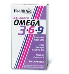 Health Aid Omega 3-6-9 Fish oil, Borage oil, Olive oil 1155 mg 60caps