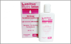 Hamilton Hydro Lotion for sensitive skin 200ml - Moisturizing, non greasy light milky lotion (with vit. E)