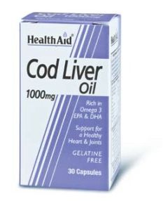 Health Aid Cod Liver Oil 1000mg - Rich in Vit.A & Essential Fatty acids