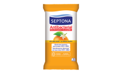 Septona Antibacterial tissues with ethyl alcohol (Orange) 15.tissues - Αντιβακτηριδιακά μαντηλάκια χεριών