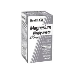 Health Aid Magnesium Bisglycinate 375mg 60tbs - Μαγνήσιο δισγλυγινικό & Βιταμίνη Β6