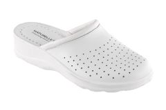 Naturelle Anatomical slippers (10 White) 1.pair - Comfort, ελαφριά, δερμάτινα σαμπό με δερμάτινο μαλακό πάτο