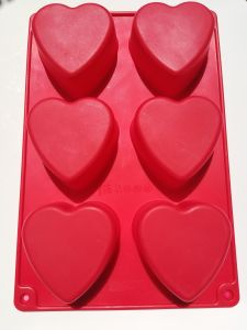 Big Hearts Silicone mold 6places (SM270) 1.piece - Φόρμα σιλικόνης μεγάλες καρδιές 6θέσεων