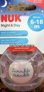 Nuk Night & Day Soother 6-18 months Pink 1piece - Silicone soother glowing in the dark