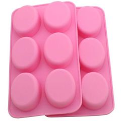 Silicone Oval 6places soap mold (SM110) 1.piece - Φόρμα Σιλικόνης Σαπουνιών Με 6 Οβαλ Θέσεις