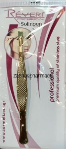Solingen Eyebrows tweezer with straight nose Gold (00217) 1.piece - Tweezers straight gold type