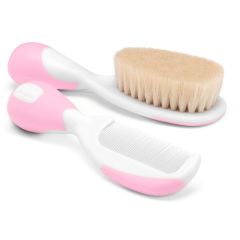 Chicco Brush and Comb Pink set 1.set - Brush & Comb natural hair (Pink)