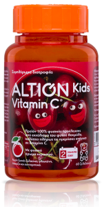 Vianex S. A Altion Kids Vitamin C 60.jellies - Βιταμίνη C 100%  φυσικής προέλευσης, με υπέροχη γεύση κεράσι