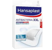 Hansaplast Antibacterial XXL Sensitive Sterile patches 5pcs - Αποστειρωμένα επιθέματα με αντιμικροβιακό άργυρο