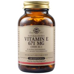 Solgar Natural Source Vitamin E 671 mg (1000 IU) 100.Softgels - Natural Vitamin E (d-alpha tocopherol)